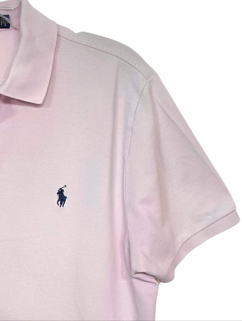 Polo Ralph Lauren Custom Slim Fit Pink Polo Shirt Navy Pony Men’s Large